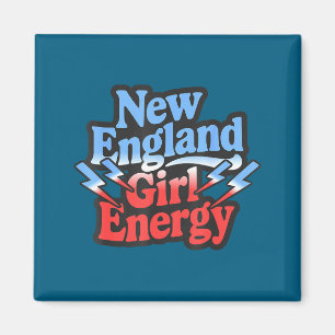 Imán Arte con energía retro de chica de Nueva Inglaterr
