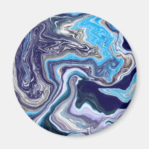Imán Arte con fluido de mármol azul