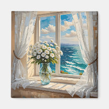 Arte costero de la escena oceánica de bonito