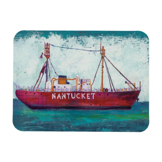 Imán Arte costero | Nantucket Lightship (Horizontal)
