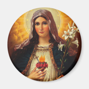 Imán Arte cristiano del corazón sagrado de Jesús y de