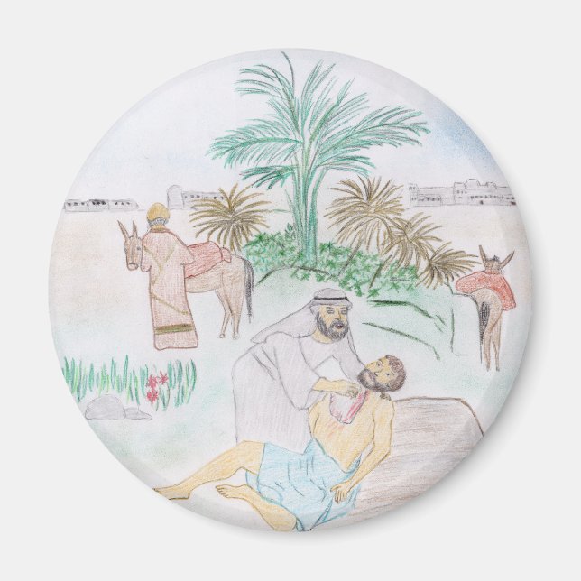 Imán Arte cristiano El buen samaritano (Frente)