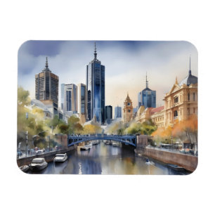 Imán arte de acuarela de Melbourne