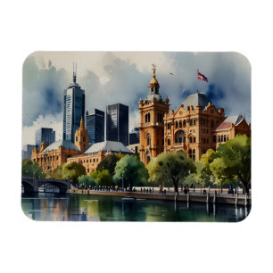 Imán arte de acuarela de Melbourne