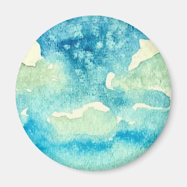 Imán Arte de acuarela de nubes (Frente)
