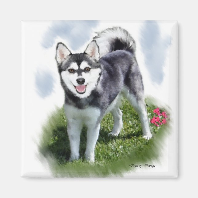 Imán Arte de Alaskan Klee Kai (Frente)