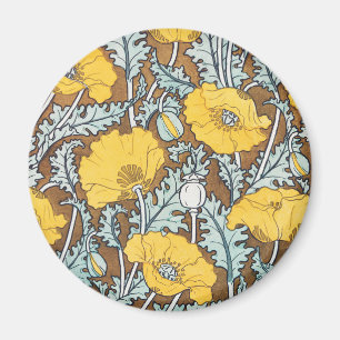 Imán arte de amapola flor amarillo ilustracion