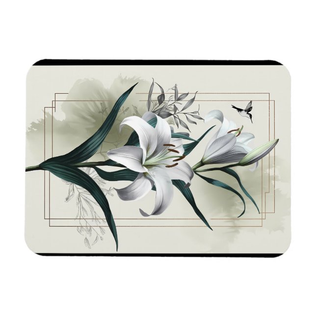 Imán Arte de Amazon Lily - Oro y estilo Scandi (Horizontal)