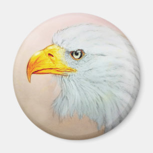 Imán Arte de animales blancos y amarillos, Redondo magn