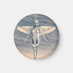 Imán Arte de arcoíris del ángel de la guarda vintage