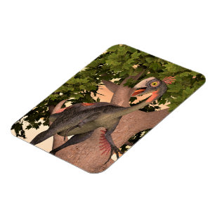Imán Arte de aventura de dinosaurio Gigantoraptor para
