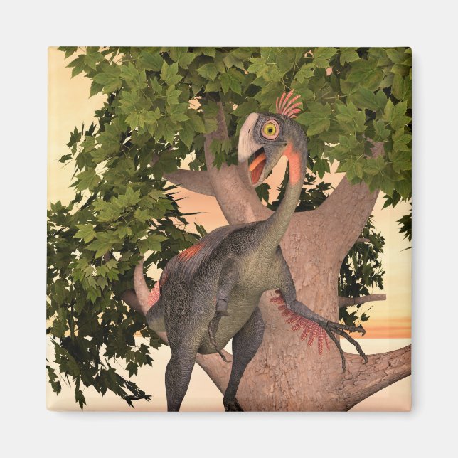 Imán Arte de aventura de dinosaurio Gigantoraptor para  (Frente)