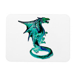 Imán Arte de Bestia de Fantasía Dragón Azul del Mar Mís