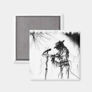 Imán Arte de boceto de guitarra de banda en vivo de mús