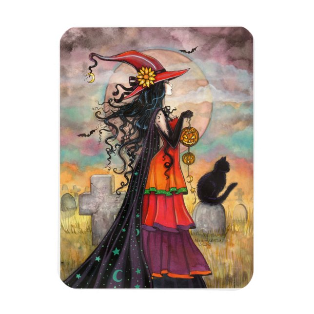 Imán Arte de Bruja de Halloween Witch Way (Vertical)