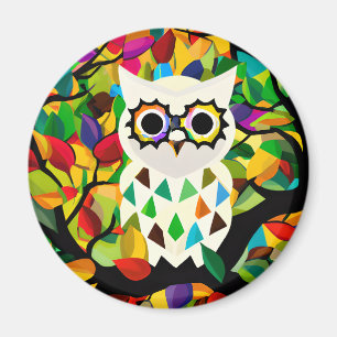 Imán Arte de búho colorido y bonito