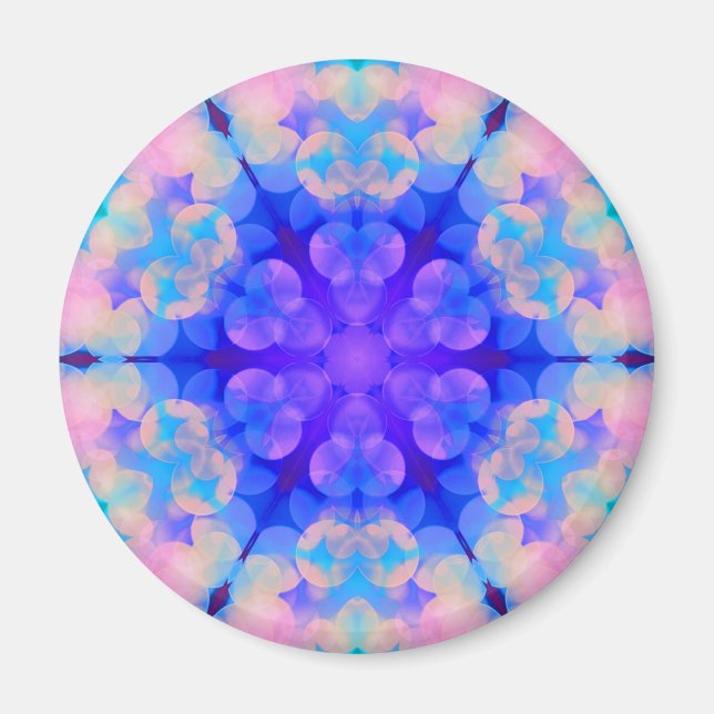 Imán Arte de burbujas en forma de gradiente azul y rosa (Frente)