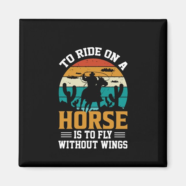 Imán Arte De Caballos Para Montar En Un Caballo (Frente)