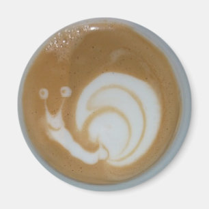 Imán Arte de café con leche de caracol