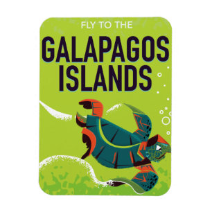 Imán Arte de cartel de viaje vintage de Islas Galápagos
