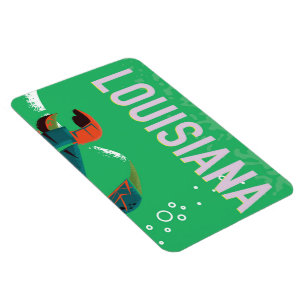 Imán arte de cartel de viaje vintage de louisiana EE. U