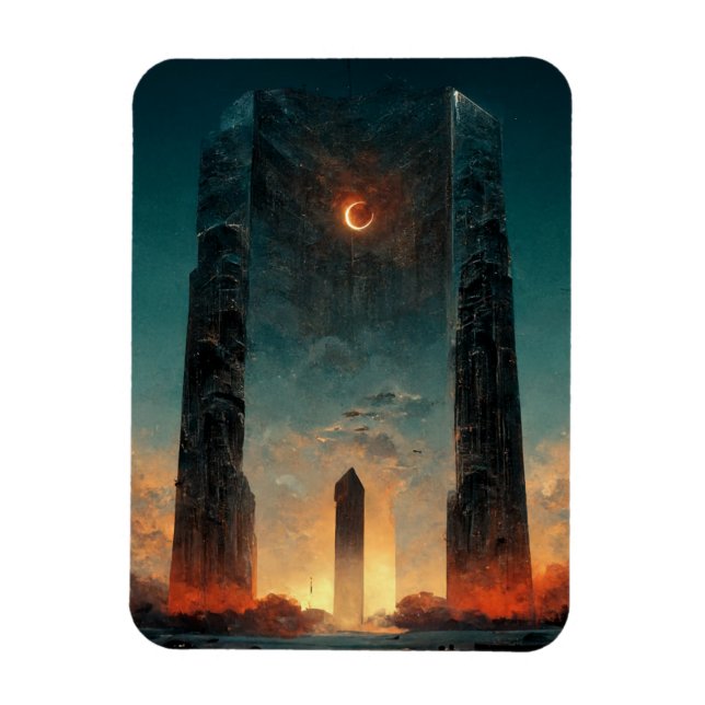 Imán Arte de ciencia ficción de Black Gate (Vertical)
