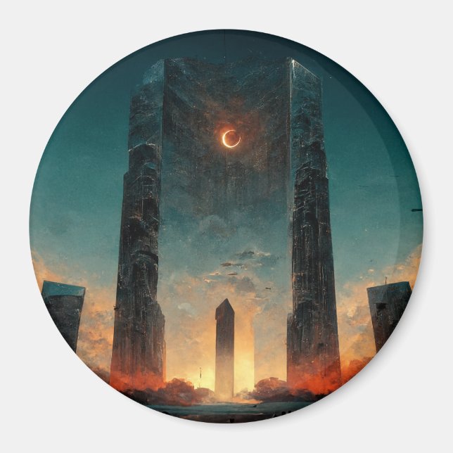 Imán Arte de ciencia ficción de Black Gate (Frente)