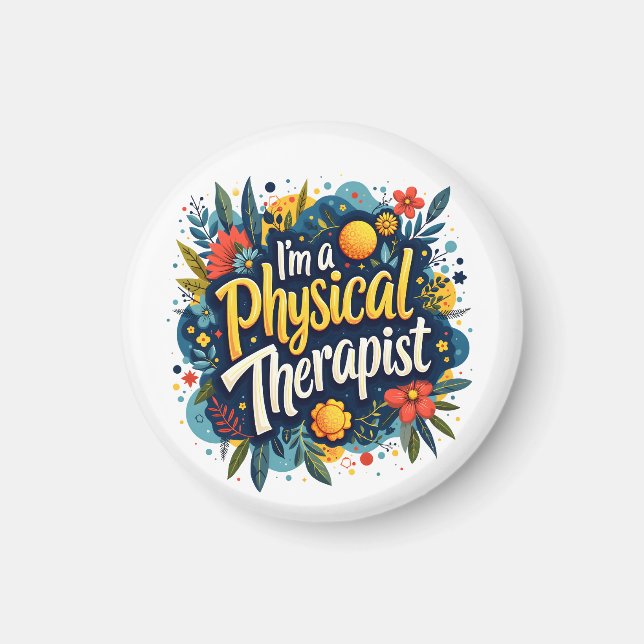 Imán Arte de citas florales fisioterapeutas (Frente)