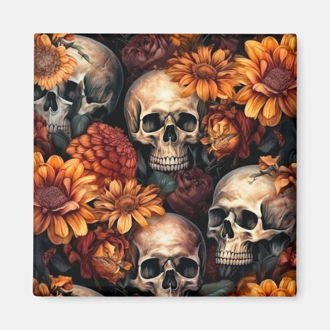 Imán Arte De Cráneo De 3D (Frente)