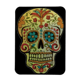 Imán Arte de cráneo de azúcar, Día de Muertos