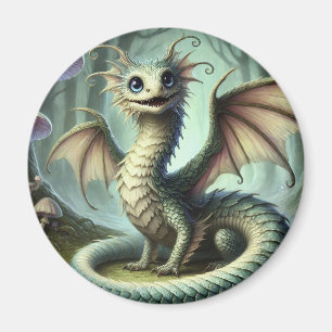 Imán Arte de criatura de fantasía linda Dragon Jabberwo
