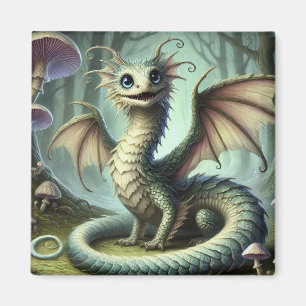 Imán Arte de criatura de fantasía linda Dragon Jabberwo