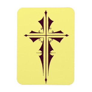 Imán Arte de Cruz Cristiana Púrpura Real
