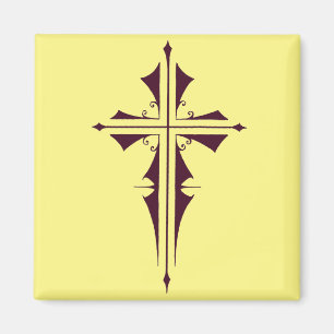 Imán Arte de Cruz Cristiana Púrpura Real