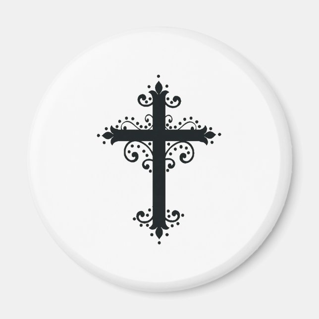Imán Arte de Cruz Tallada Ornamental Premium (Frente)