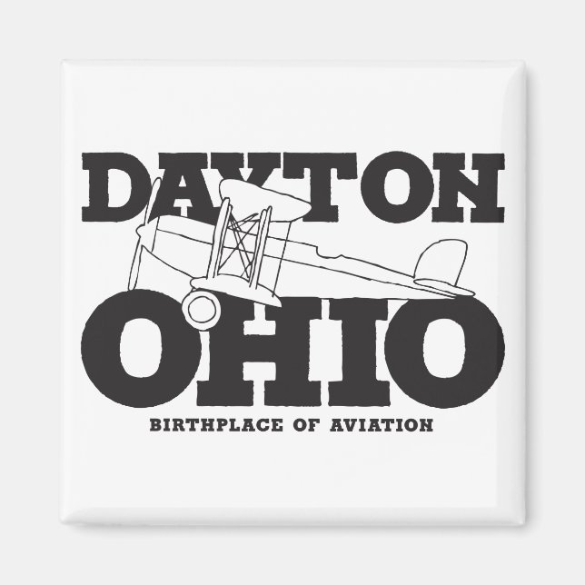 Imán Arte de Dayton Ohio - El lugar de nacimiento del d (Frente)