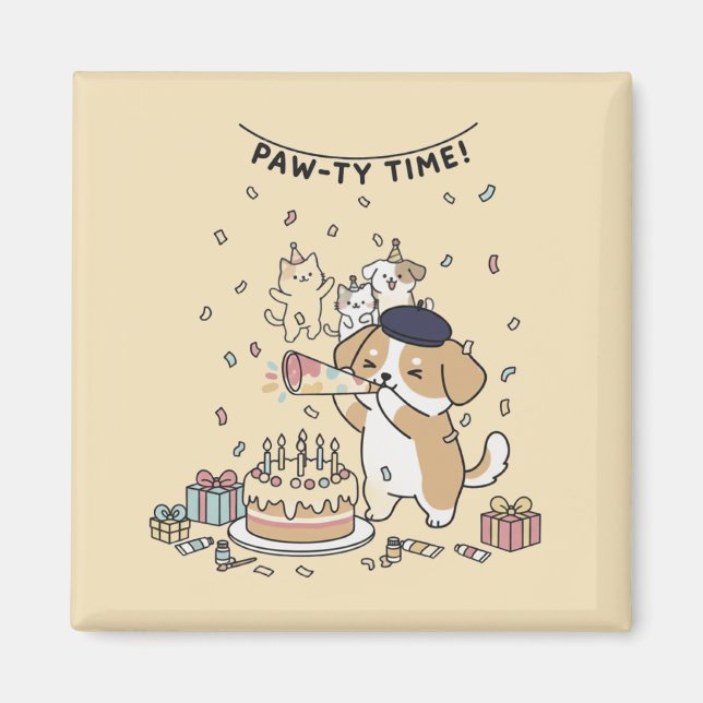 Imán Arte de decoración para el hogar Kawaii de perro c (Frente)