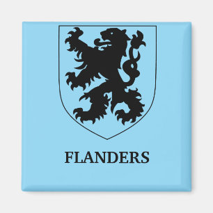 Imán Arte de diseño gráfico del león de Flandes