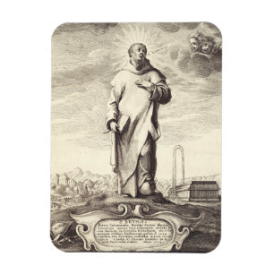 Imán Arte de estilo grabado antiguo de San Bruno de Col