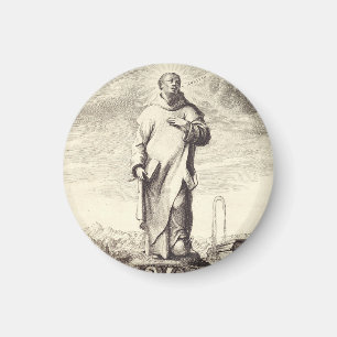 Imán Arte de estilo grabado antiguo de San Bruno de Col