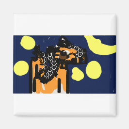 Imán Arte de estrella de lobo