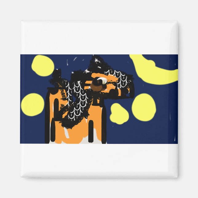 Imán Arte de estrella de lobo (Frente)