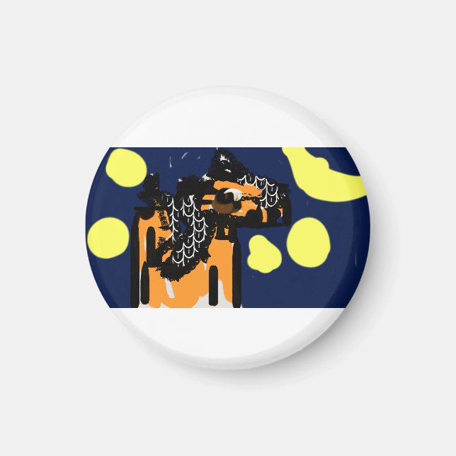 Imán Arte de estrella de lobo (Frente)