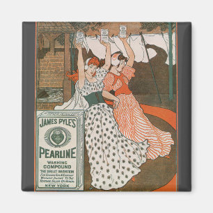 Imán Arte de etiqueta de producto vintage Pearline Limp