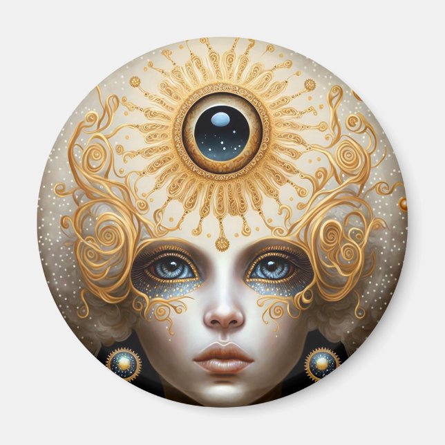 Imán Arte de fantasía de diosa de los ojos (Frente)
