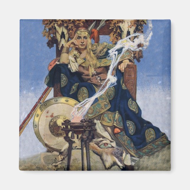 Imán Arte de fantasía de princesa guerrera reina maeve (Frente)