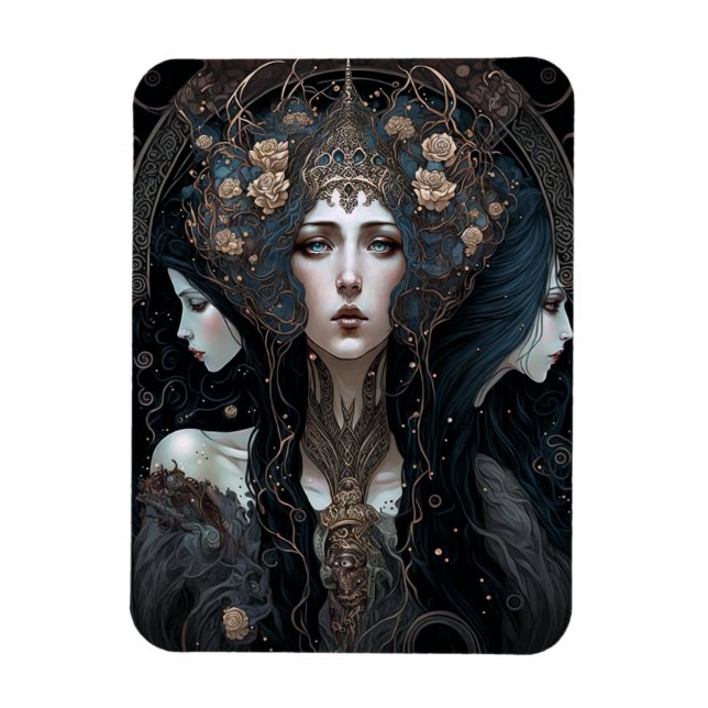Imán Arte de fantasía de reina oscura (Vertical)