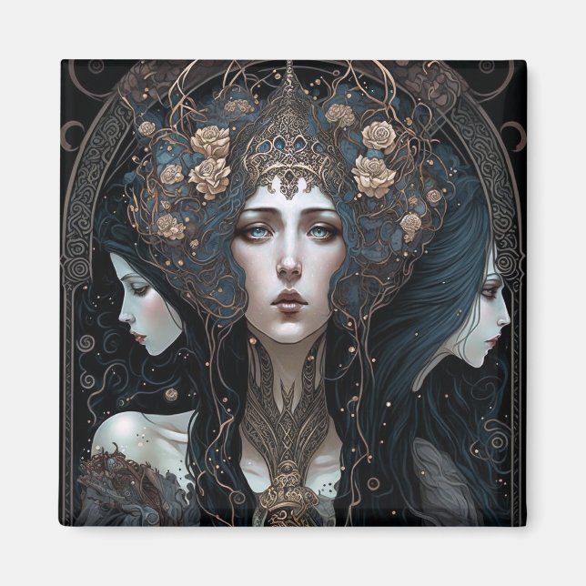 Imán Arte de fantasía de reina oscura (Frente)