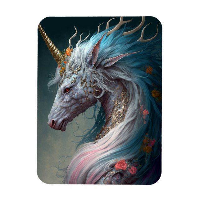 Imán Arte de fantasía de Unicorn Dragon (Vertical)