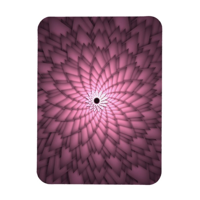 Imán Arte de flor abstracta rosa (Vertical)